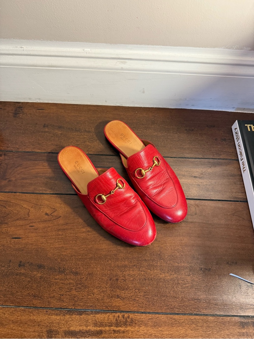 Red Gucci Slip-On Mules